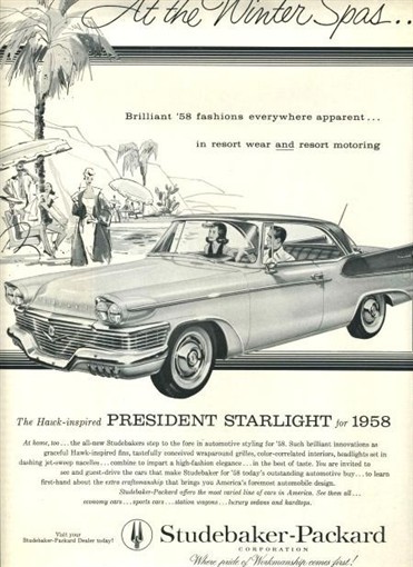 Studebaker President Starlight for 1958 Magazine Ad Studebaker Packard