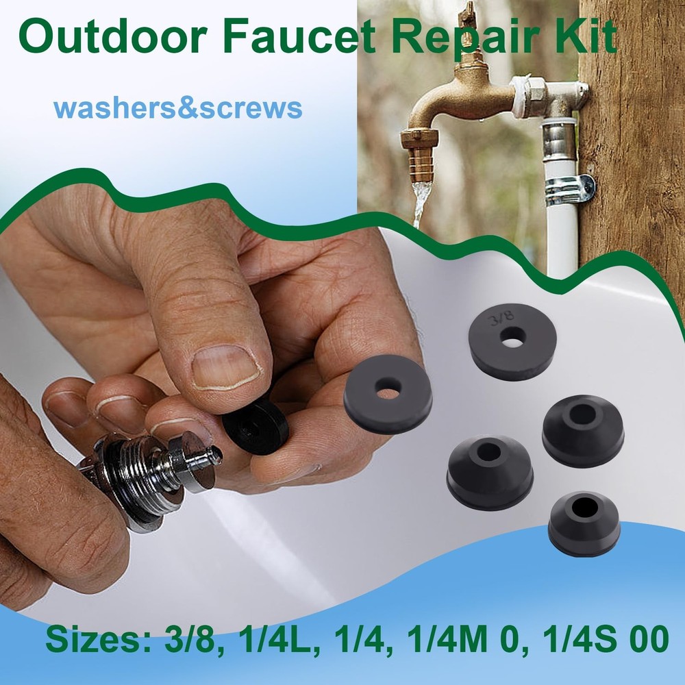 Tanbupu 37 Sizes 1075Pcs Universal Rubber Washers 23/64 inch to 1-7/32