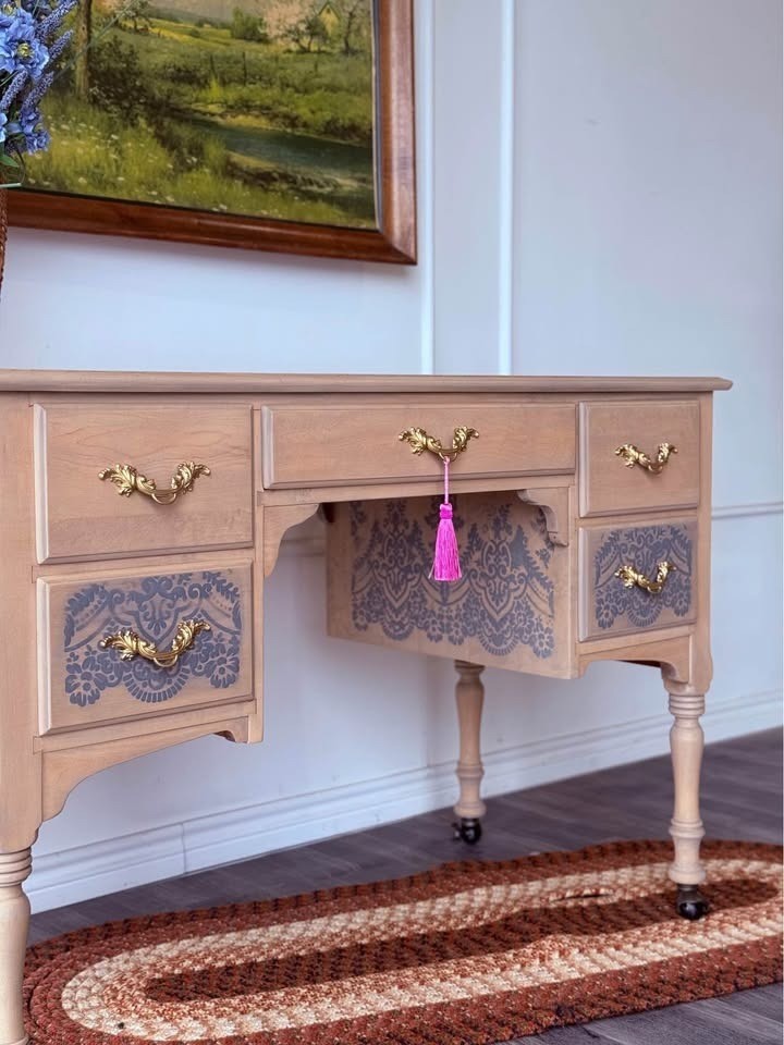 Vintage Solid Maple Desk | Vanity | Entryway Console | Home Office Desk