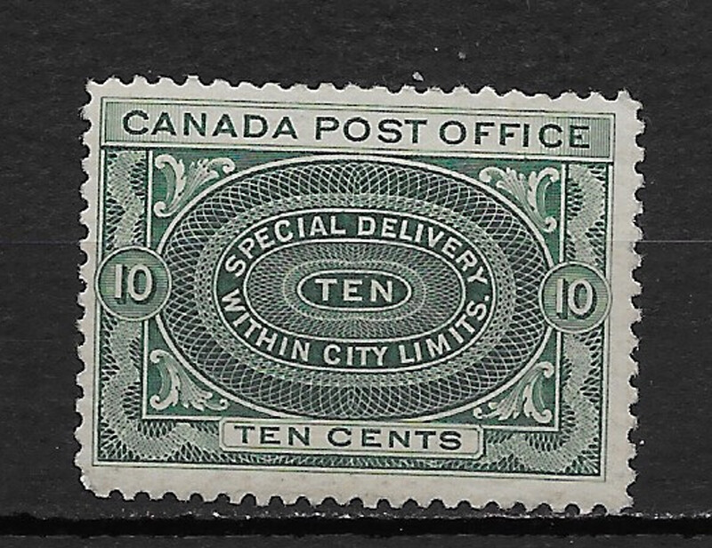 CANADA , 1898 ,  SPECIAL DELIVERY , E1,10c STAMP , PERF , VLH , THIN ,CV$110.00