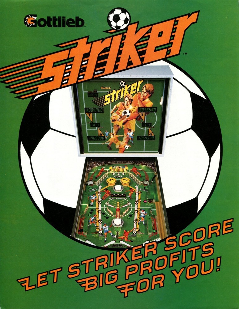 Striker Gottlieb Pinball Flyer / Brochure / Ad Mint