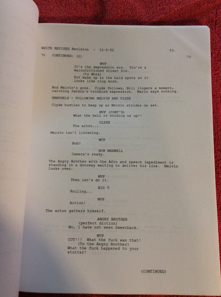 ORIGINAL SCRIPT BAADASSSSS GETTIN' THE MAN'S FOOT OUTTA YOUR ASS VAN PEEBLES