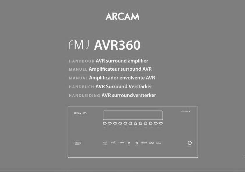 Arcam AVR360 Receiver Owners Instruction Manual
