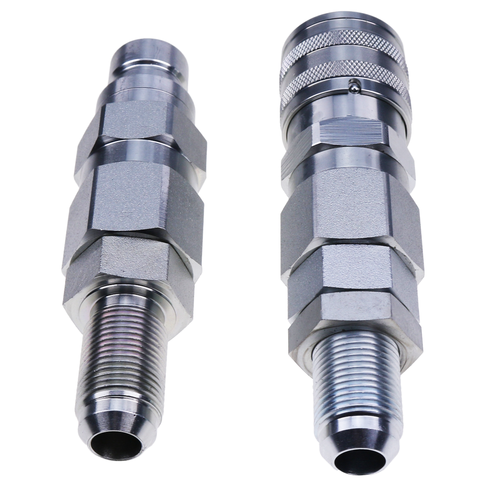 #10 JIC Thread 1/2" Hydraulic Quick Connect Coupler Set For Bobcat NH CASE GEHL