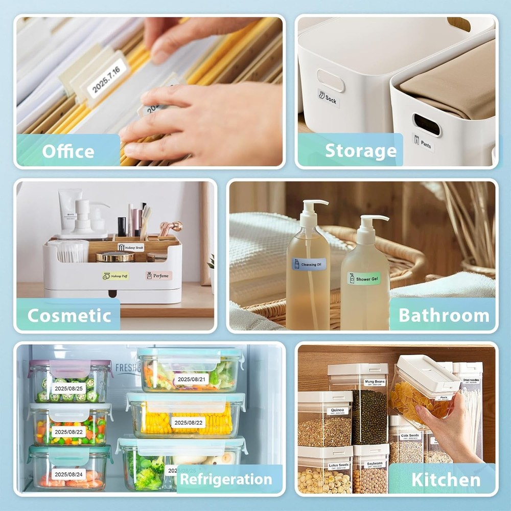 Label Maker Machine with Tape, Small Portable Bluetooth Label Printer, Handheld