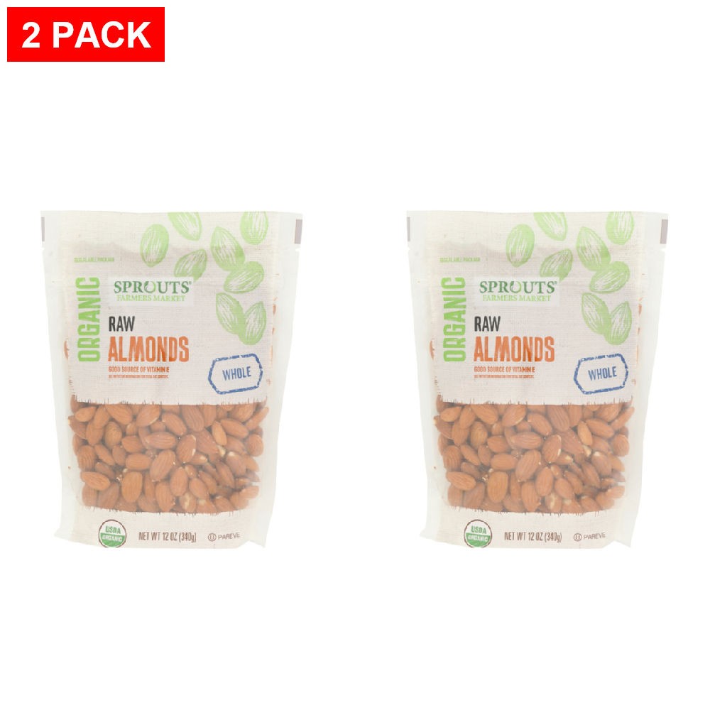 2 Pack - Sprouts Organic Raw Almonds 12 oz
