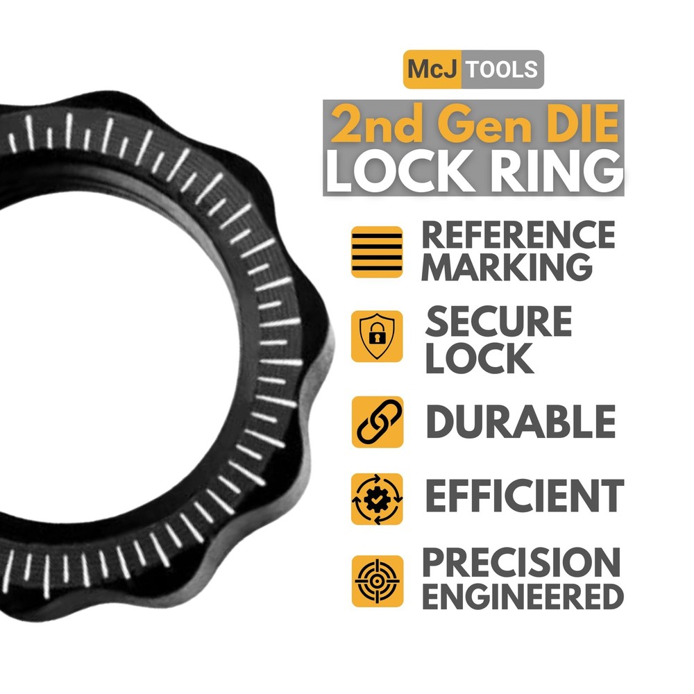McJ Tools Reloading Die Lock Rings 2nd Gen 6pack