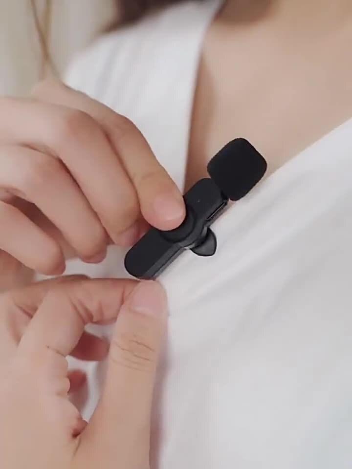 Wireless Lavalier Microphone Mic Audio Video Recording For Android iPhone 16,17