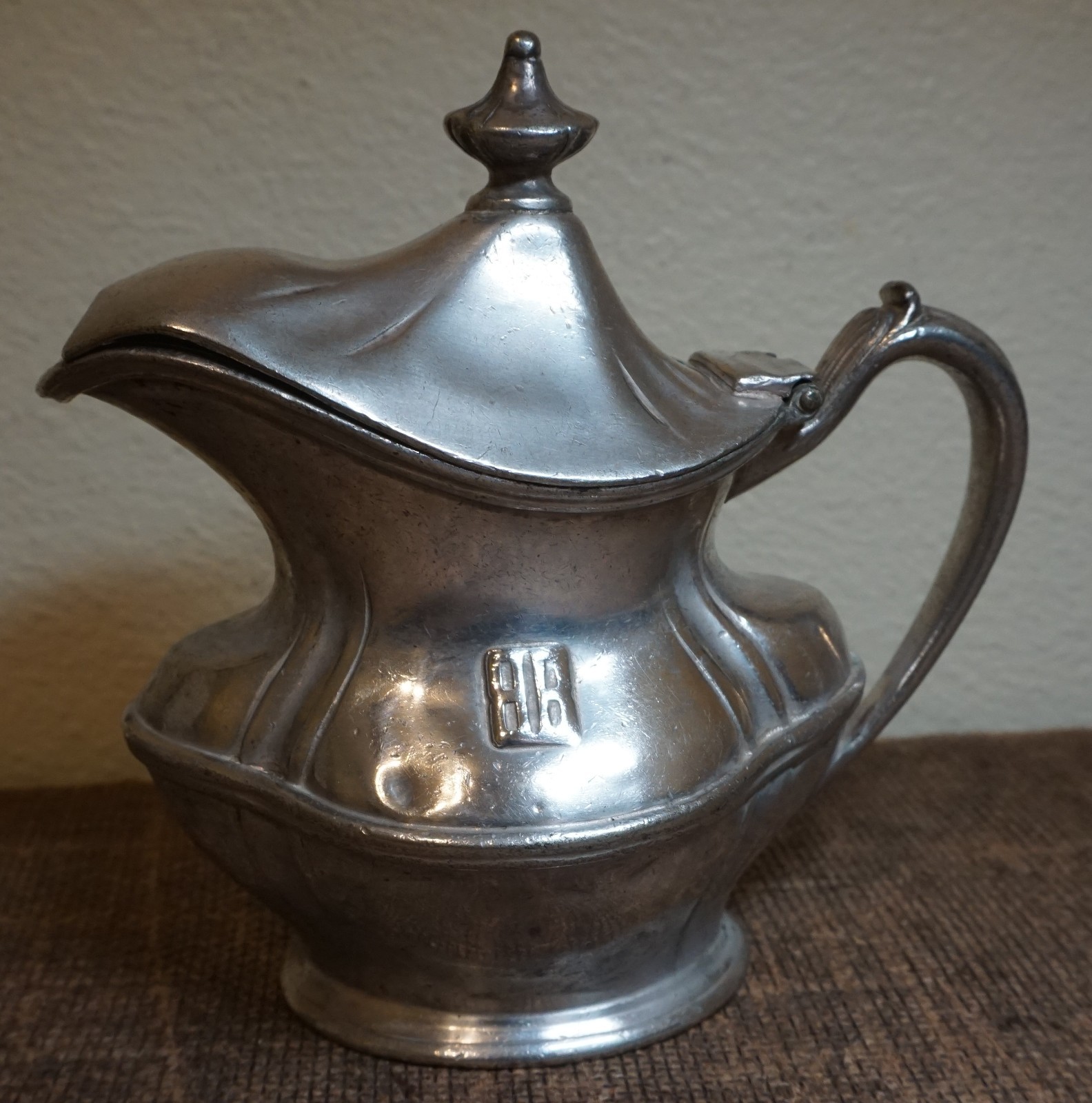 1937 BR (BURLINGTON ROUTE RR) SILVER SOLDERED CREAMER w/lid REED & BARTON 7oz