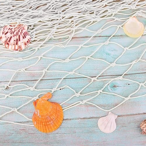 2 Pack Fish Net Decorations for Party Off White