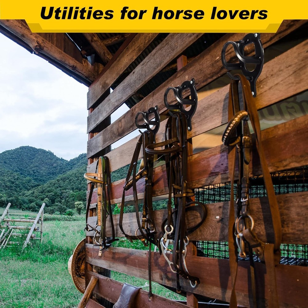 6 Counts Horse Bridle Rack Bracket Hooks Tack Storage...