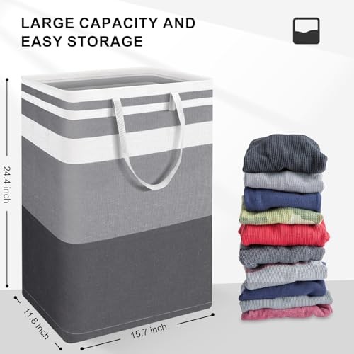 2-Pack Large Laundry Basket, Waterproof, Laundry Hamper,Collapsible Tall