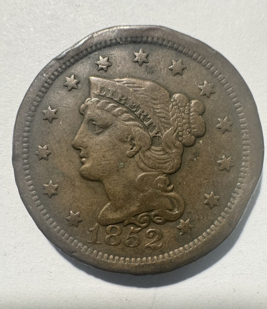 1852 Braided Hair Large Cent