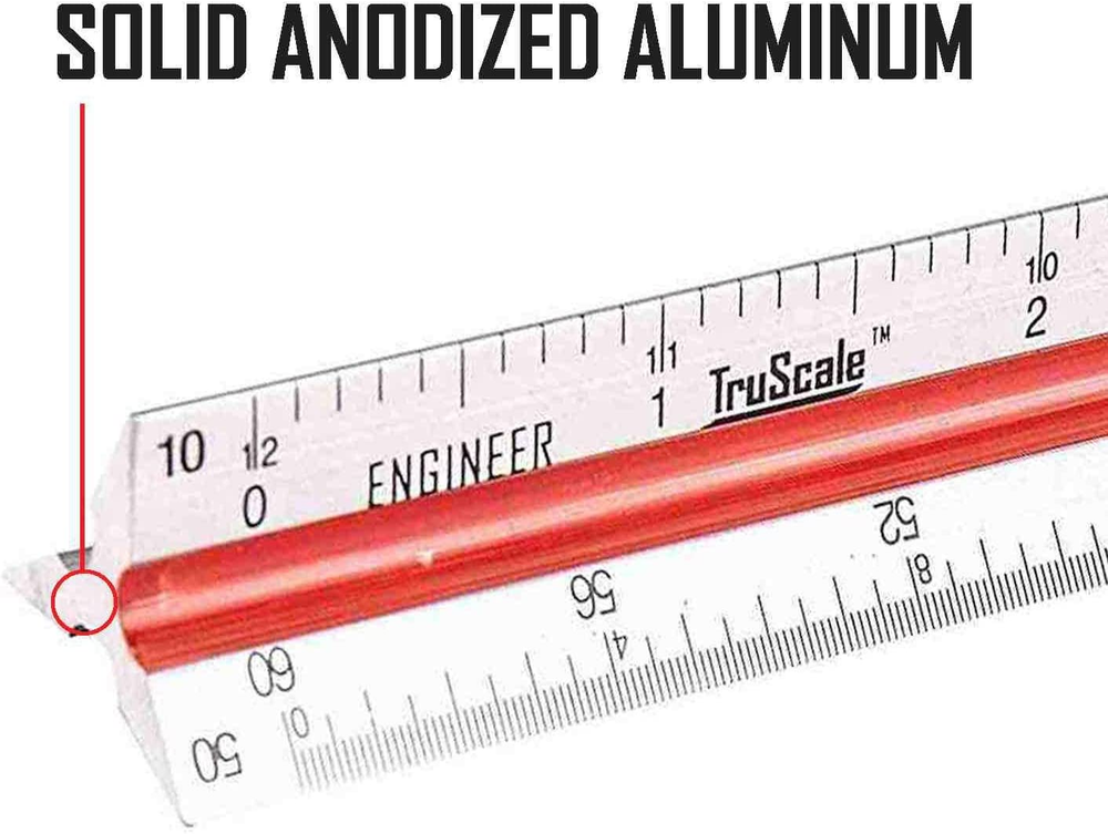 Triangular Engineering Scale Aluminum Ruler for Architects Engineers and Student