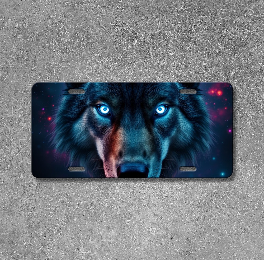 Powerful Wolf License Plate Customizable Car Tag Gift Idea