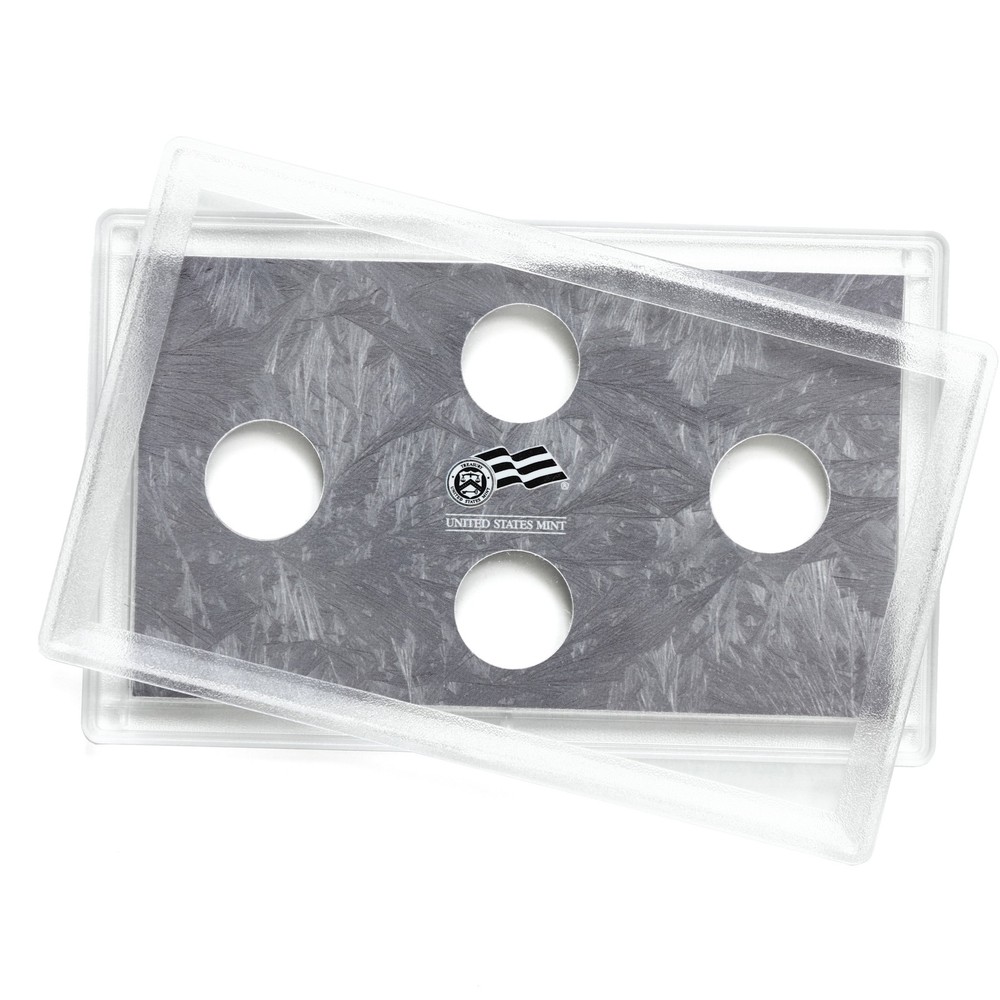 Empty Plastic Lens Lens & Insert Holds 4 Coins Cents
