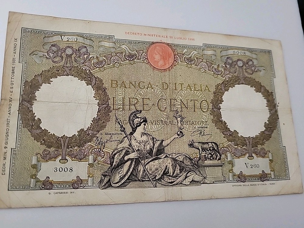 Banca D'Italia Lire Cento