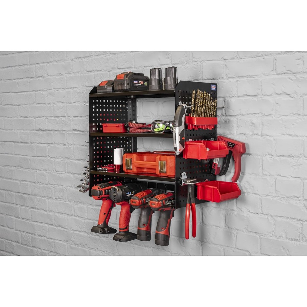 Sealey Power Tool Storage Rack with Shelves PTSR4 Garage Workshop