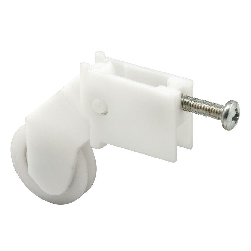 Roller Assembly, 1 in Dia Roller, 1/4 in W Roller, Nylon, White, 2-Roller - pack