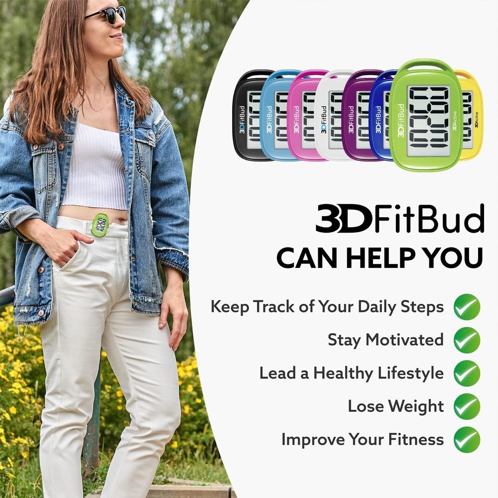 3D Tri-Axis Sensor Pedometer - Effortless Step Counting with Clip & Lanyard