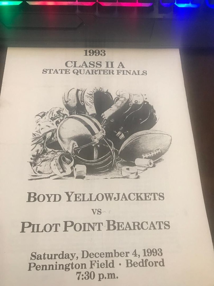 1993 Pilot Point vs. Boyd @ Bedford/TX 2A State Quarterfinal Football Program
