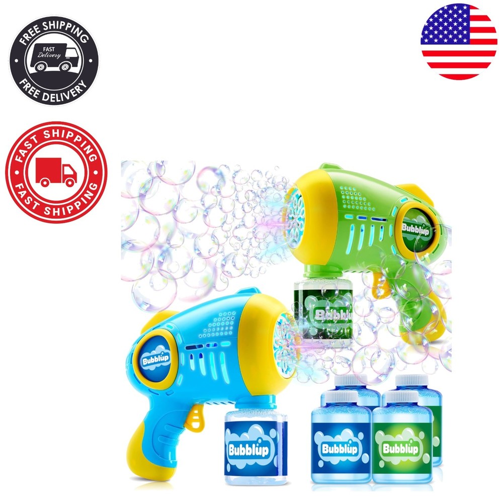 LED Light-Up Bubble Guns Set - 2 Automatic Bubble Machines for Endless Joy