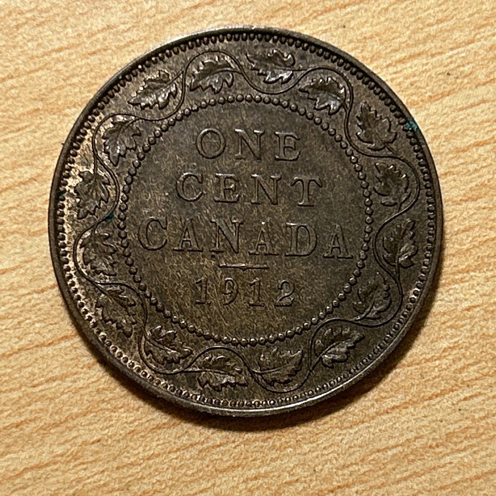 1912 Canada Large Cent George V AU