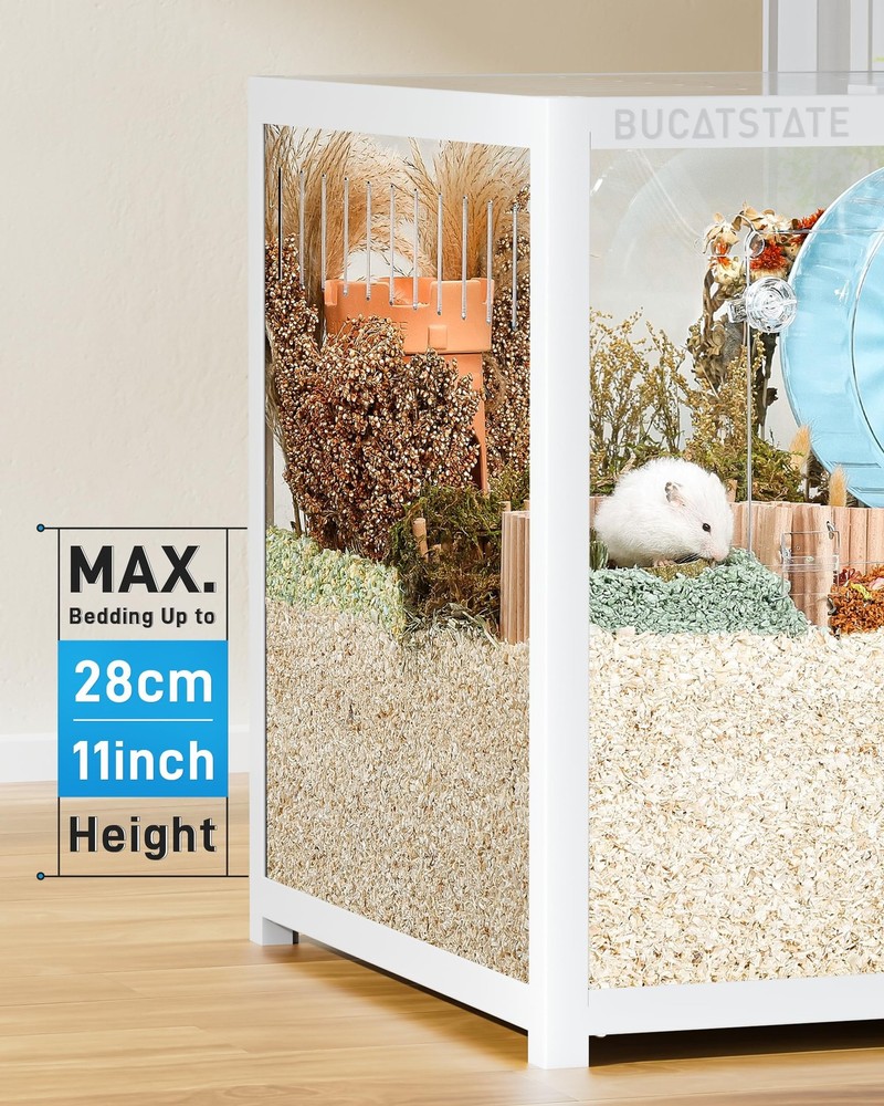 BUCATSTATE Hamster Cage 3.0: Metal Large Rat Cage Stackable with Top Access E...