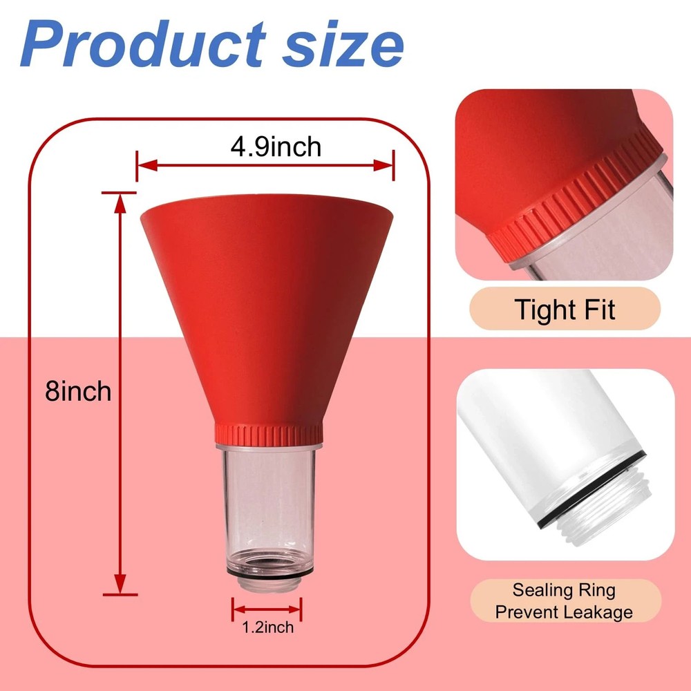 Threaded Oil Funnel with Filter Screen for Toyota, Engine Change Tool Red