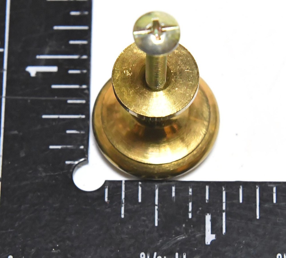 2 MATCHING BRASS ROUND DRAWER PULL KNOBS