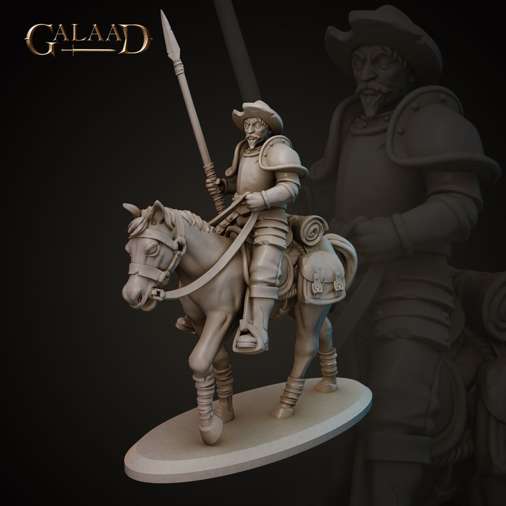 Human Mercenary Mounted - Fighter - Galaad Miniatures - Dungeons and Dragons