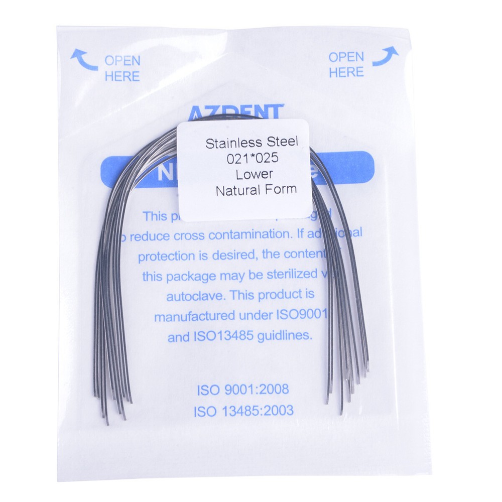 AZDENT Dental Orthodontic Arch Wires Stainless Rectangular Natural For Bracket