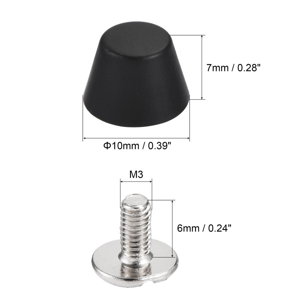 10x7mm Rivet Studs Screw Back Flat Cable Feet Stud Matte Tip 10pcs