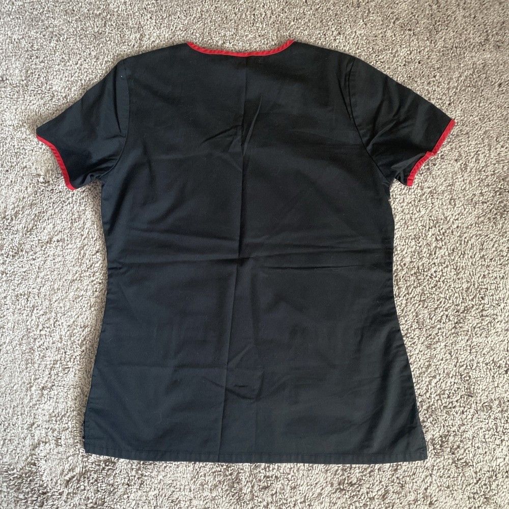 Black And red Disney Mickey Mouse Scrub Top Size Small