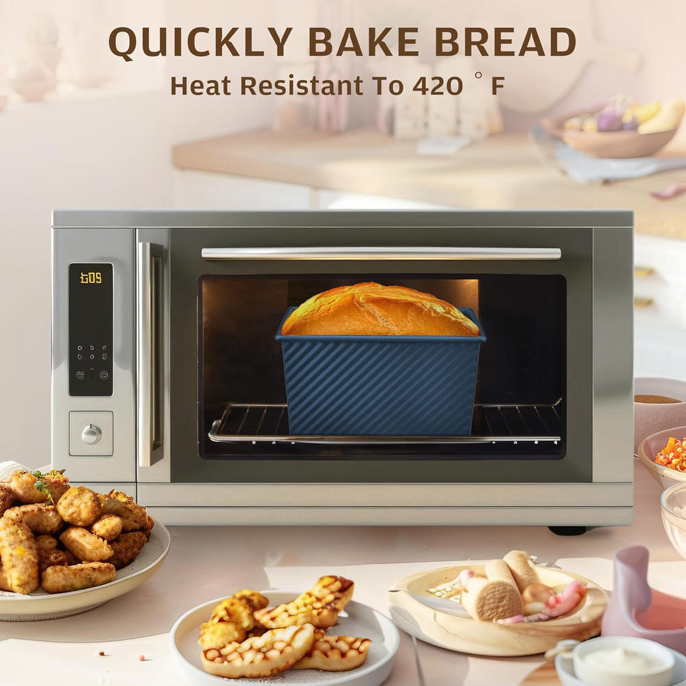 Pullman Loaf Pan with Lid, 1 Lb Dough Capacity Non-Stick Bakeware for Baking Bre