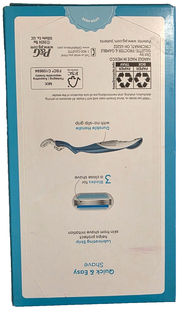 Gillette Venus Smooth Razor Handle Blade Refills 6 Cartridges