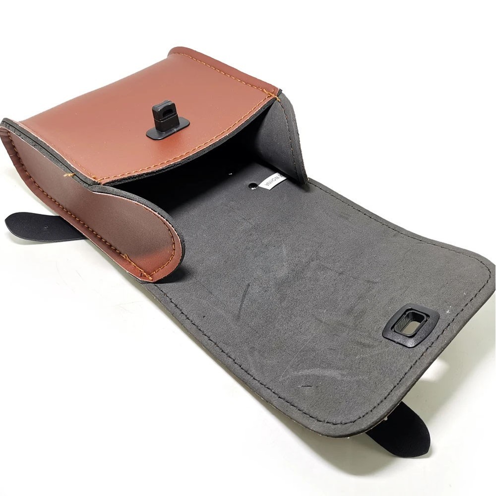 Universal Motorcycle Pouch Front Fork Sissy Bar Saddle Side Tool Bag Pu Leather