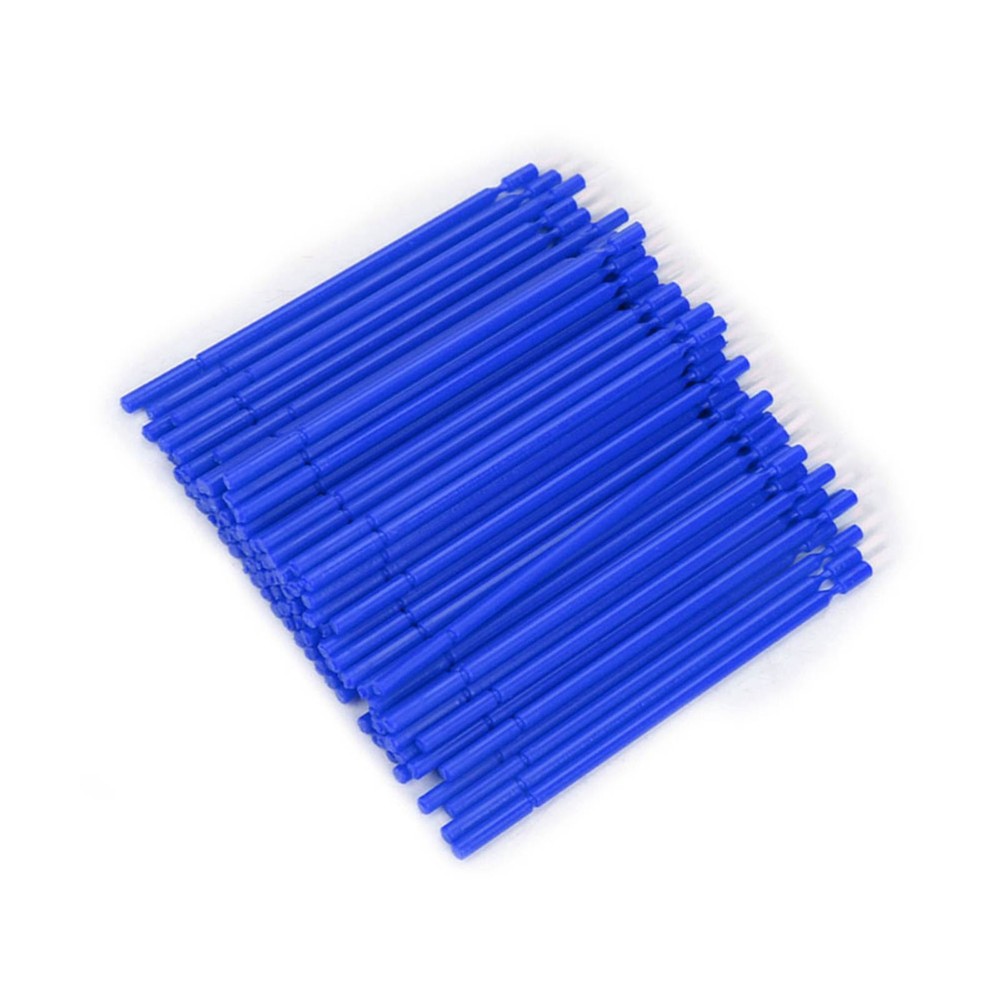 100 Pcs Dental Disposable Micro Applicator Brush Bendable Sticks (Blue)