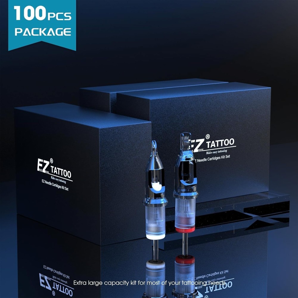 EZ Revolution Tattoo Cartridges 100pc Assorted Bugpin Mixed Needles