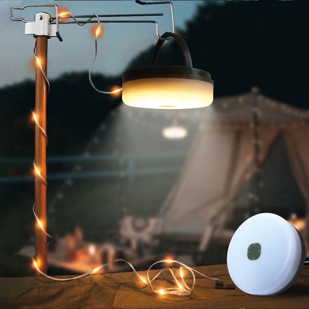 Portable Camping String Lights USB Rechargeable 33FT LED Tent Light Waterproof