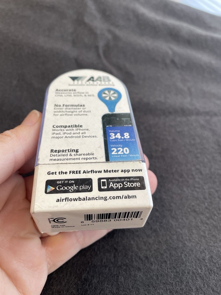 ABM-100 Airflow Meter – Smartphone Anemometer – iOS & Android Compatible