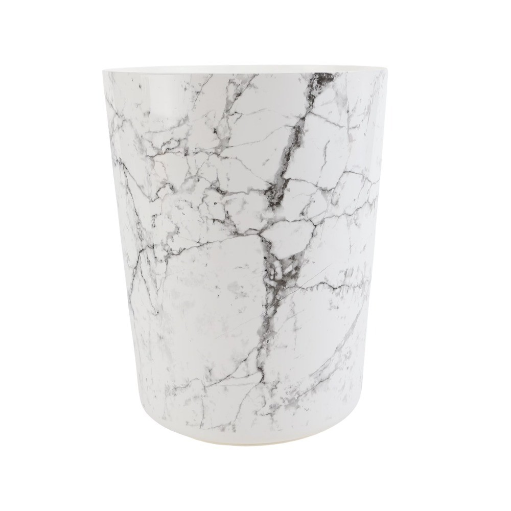 Bathroom Trash Can, 5 Gallon Small Plastic Garbage Bin with No Lid, White