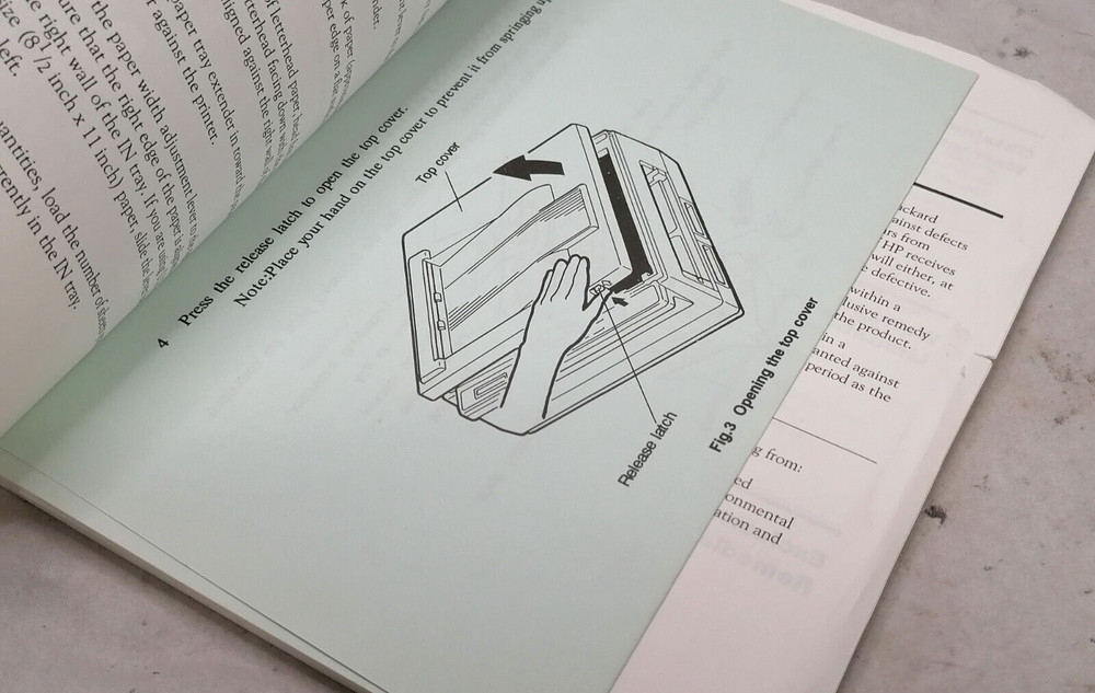 HP DeskJet 500 Printer Owners Manual/Setup Guide/Software Information