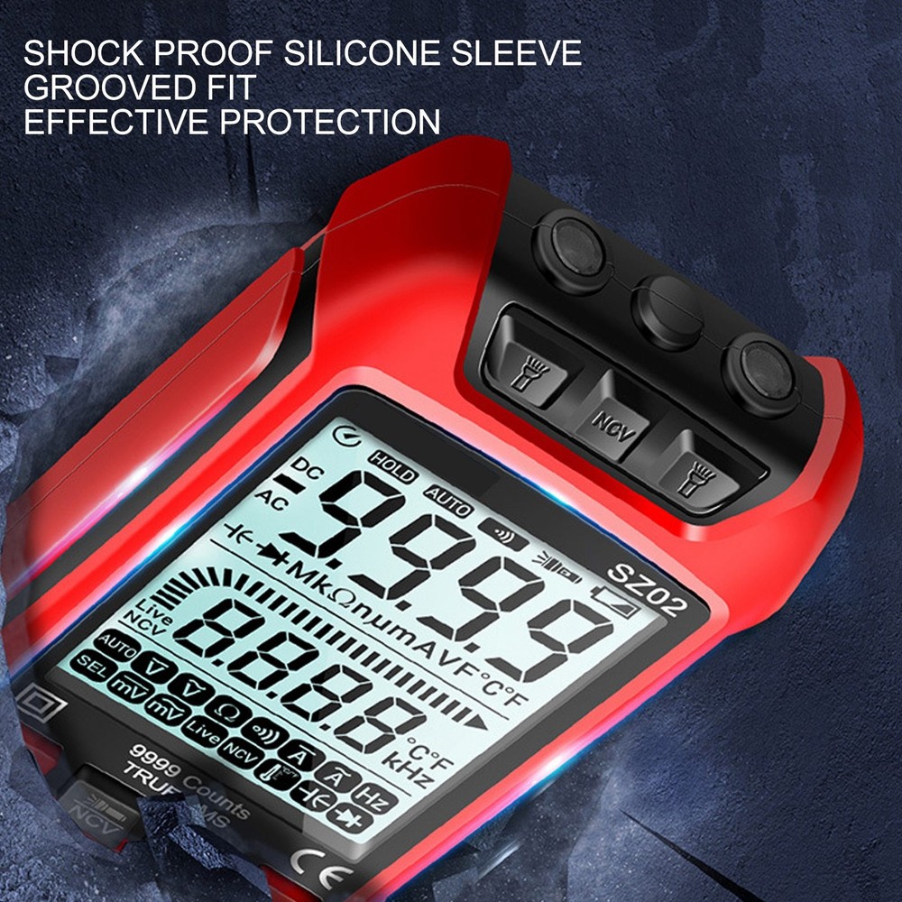 Digital Multimeter Anti Burning Automatic LCD Backlit NCV Volt Amp Meter FEI