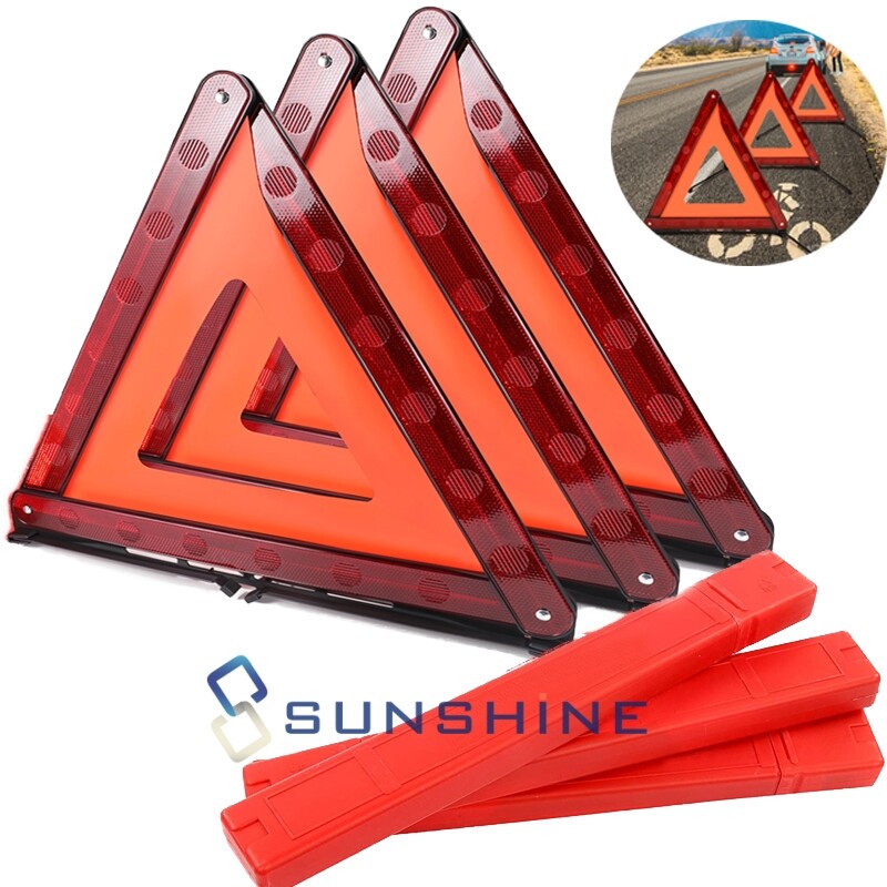 Emergency Warning Triangle Reflector Road Roadside Hazard Triangles Safety Sign