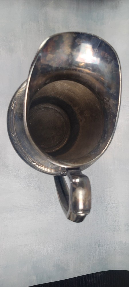 Vtg Silverplate 1928 Reed & Barton Water Pitcher Jug Hammered Pattern 5585