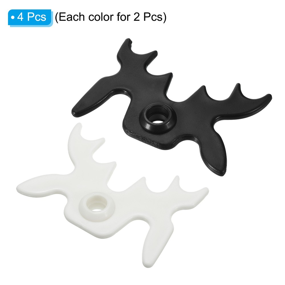 Billiard Bridge Head 13mm ID, 4pcs Plastic for Pool Table, White Black