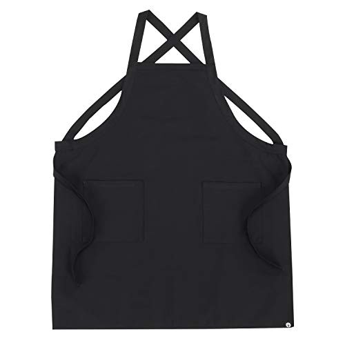 Unisex Cross-Back Bib Apron Black
