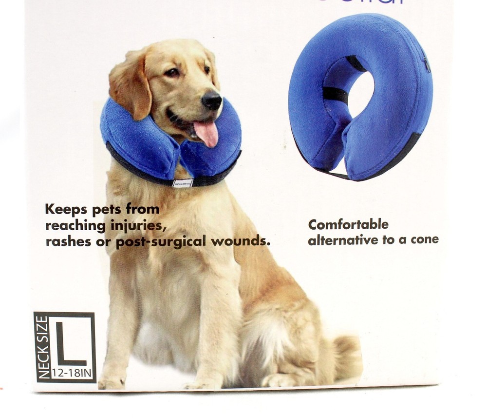Comfortable & Adjustable Inflatable Pet Collar Alternative to Cone Shaped Large