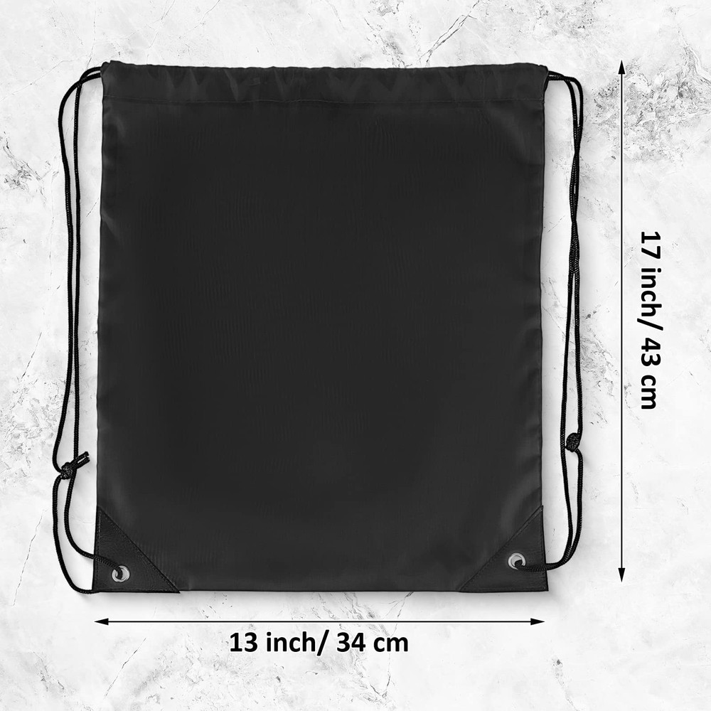 Shappy 60 Pieces Drawstring Bags Backpack Bulk Full Size, Black